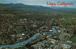 Aerial View of City Napa, CA Postcard Postcard Postcard