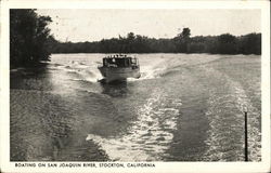 Boating on San Joaquin River Stockton, CA Postcard Postcard Postcard