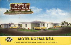 Motel Dorma Dell (now the location of the Norwalk Baptist Church) Ohio Postcard Postcard Postcard