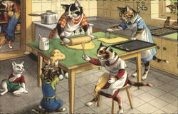 Cats in the Kitchen Postcard Postcard Postcard