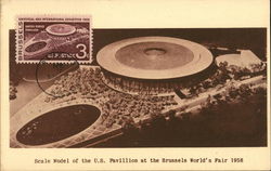 Scale Model of the US Pavillion at the Brussels Worlds Fair Belgium Benelux Countries Postcard Postcard Postcard