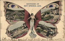 Greetings from Hot Springs Butterfly Multiview Arkansas Postcard Postcard Postcard