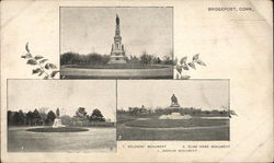 Soldiers, Elias Howe and Barnum Monuments Postcard