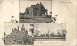 High School, Y.M.C.A. Building and Entrance to Sea Side Park Postcard