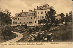 Rogers Rock Hotel Showing North Garden Lake George, NY Postcard Postcard Postcard