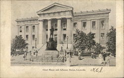 Court House and Jefferson Statue Louisville, KY Postcard Postcard Postcard