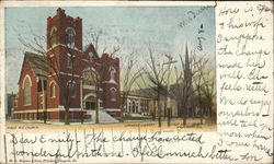 First M.E. Church, Carnegie Library Freeport, IL Postcard Postcard Postcard