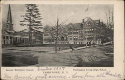 Second Reform Church & Washington Irving High School Tarrytown, NY Postcard Postcard Postcard