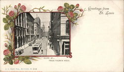 Olive St., from Fourth West - Greetings from St. Louis Postcard