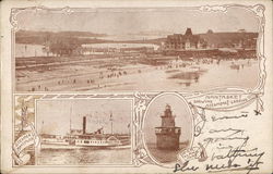 Beach and Steamboat Landing Nantasket Beach, MA Postcard Postcard Postcard