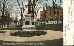 Hannah Duston Monument and High School Haverhill, MA Postcard Postcard Postcard