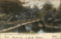 Rustic Bridge over Willowemoe River Livingston, NY Postcard Postcard Postcard