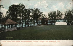 Orange Lake - Band Stand, Boat House and Amusement Ground Postcard