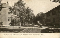 Boulevard and Entrance to Soldiers' Home Minneapolis, MN Postcard Postcard Postcard