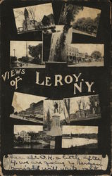 10 Small Inset Photos - Views of Leroy, NY Le Roy, NY Postcard Postcard Postcard