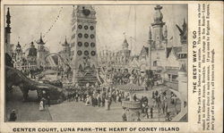 Center Court, Luna Park, Coney Island New York, NY Postcard Postcard Postcard