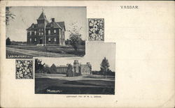 Vassar: Laboratory - Museum, 2 Views Poughkeepsie, NY Postcard Postcard Postcard