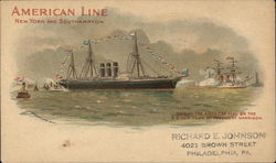 American Line - New York and Southhampton Cruise Ships Postcard Postcard Postcard