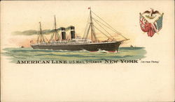 American Line U. S. Mail Steamer Postcard