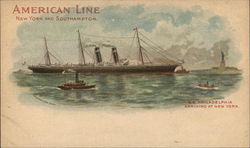 American Line - New York- Southampton, S.S. "Philadelphia" Cruise Ships Postcard Postcard Postcard