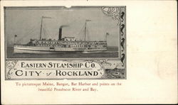 Eastern Steamship Company City of Rockland Steamers Postcard Postcard Postcard