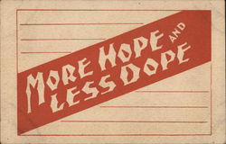 Orange Banner with Tan Words: More Hope and Less Doope Phrases & Sayings Postcard Postcard Postcard