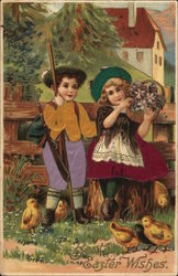 Best Easter Wishes With Children Postcard Postcard Postcard