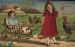 A Happy Easter With Children Postcard Postcard Postcard