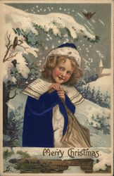 Merry Christmas Children Postcard Postcard Postcard