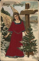 Merry Christmas Angels Postcard Postcard Postcard