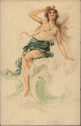 Partially Nude Woman With Long Blond Hair Women Postcard Postcard Postcard