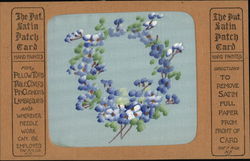 Handpainted Satin Patch Card - Violets Woven Silk Postcard Postcard Postcard