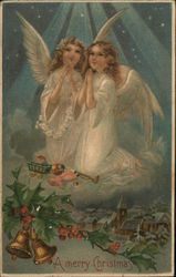 A Merry Christmas Angels Postcard Postcard Postcard