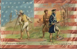 Two Different Scenes of George Washinton Postcard