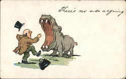 There's no use in arguing - Hippo Postcard Postcard Postcard