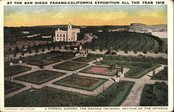 Formal Garden, Orange Orchard, Section of Isthmus Postcard