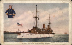 U.S.S. "Olympia" and Admiral Dewey Postcard