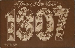 Happy New Year 1907 Postcard