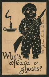 Who's afraid of ghosts?  Boy with Gun Children Postcard Postcard Postcard