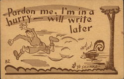 Pardon me, I'm in a hurry - will write later Boy Scouts Postcard Postcard Postcard