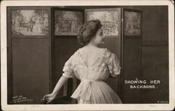 Woman wearing Dress Open in Back Postcard