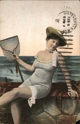 Woman in Swimsuit Postcard