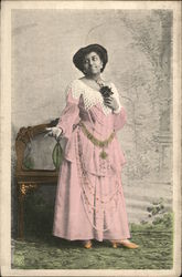 Beautiful Woman in Beautiful Pink Dress Postcard