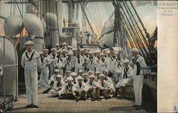 Group of Sailors U.S.S. "Hartford" Postcard