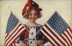 Patriotic Young Lady Postcard