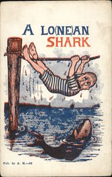 A Lo(ne)an Shark Comic, Funny Postcard Postcard Postcard