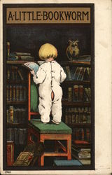 A Little Book Worm Postcard