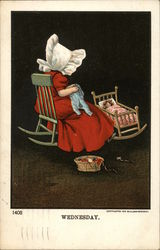 Wednesday Sunbonnet Babies Postcard Postcard Postcard