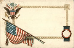 American Flag and Eagle Postcard