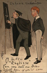 Professor at Easel with Young Man Who is Looking Away Postcard